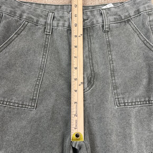 Cargo Pants Womens L Green High Rise Stretch Baggy Outdoor Utility Wide Leg - Picture 5 of 7